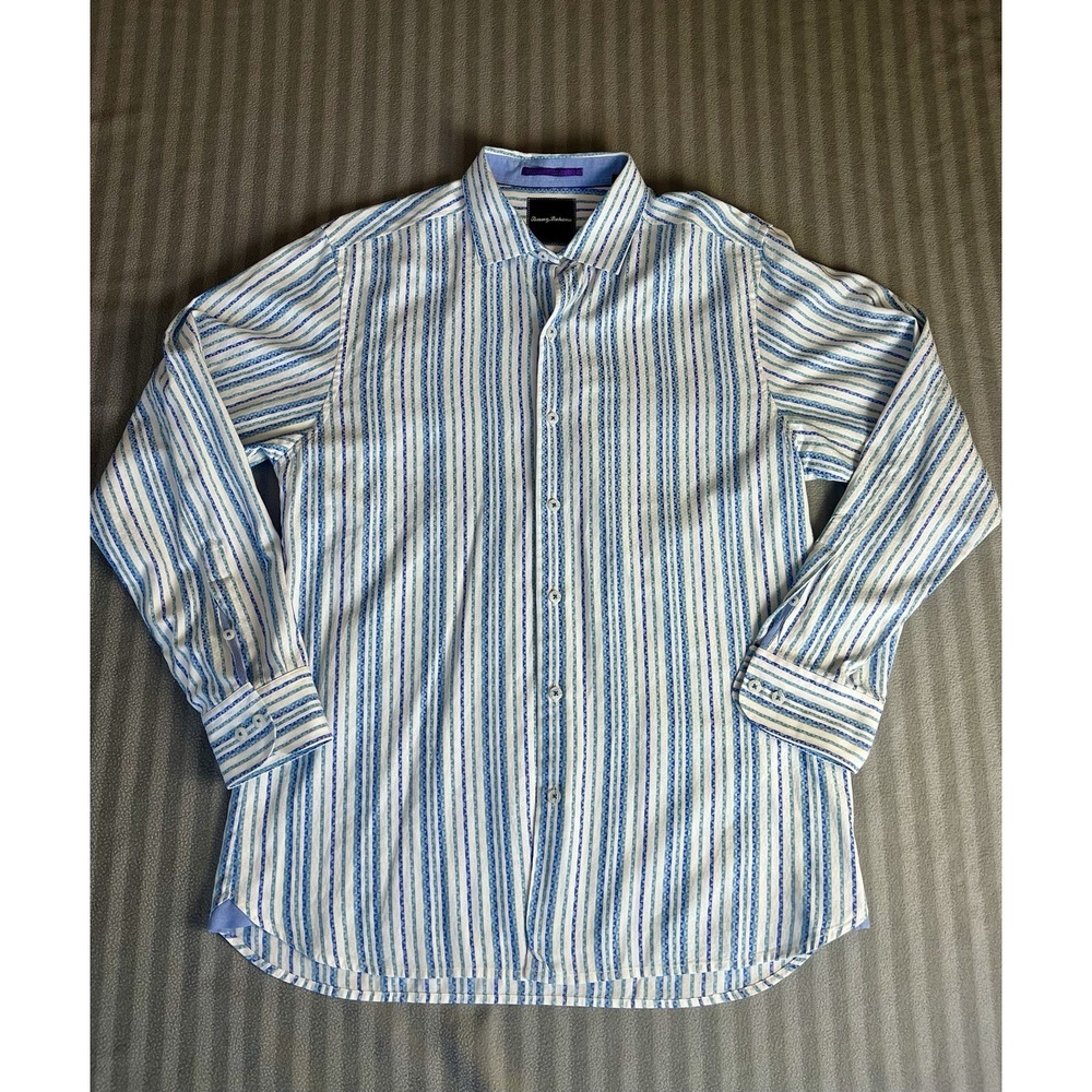 Tommy Bahama Shirt Mens Medium Multicolored Long Sleeve Button Down Nice Sharp